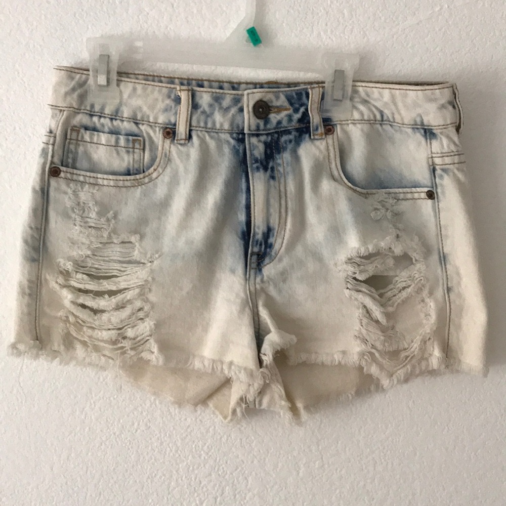 Forever 21 distressed acid wash shorts